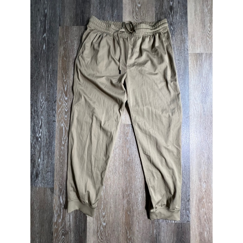 Roundtree & Yorke Performance Joggers Mens Large Tan Khaki Drawstring Pants